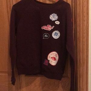 Maroon patched crew neck